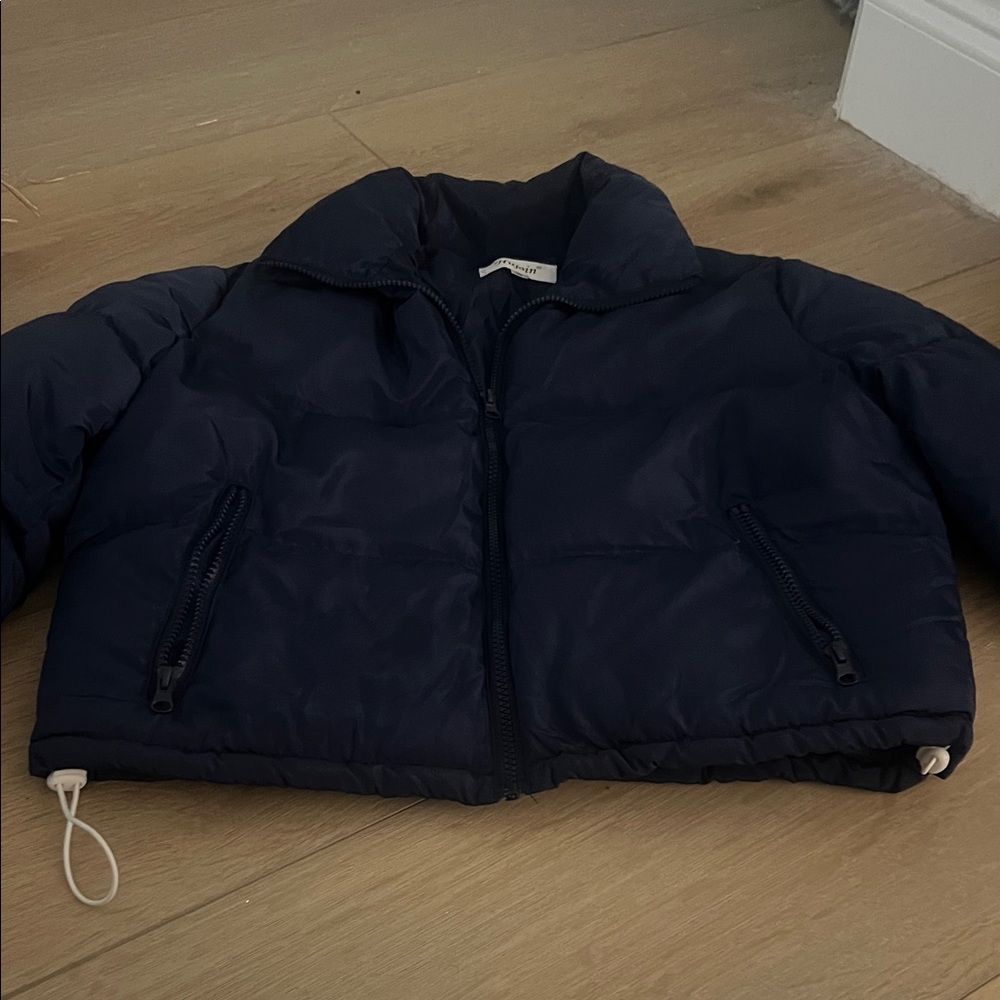 Navy Women’s Puffer Jacket - Warm Winter Coat
